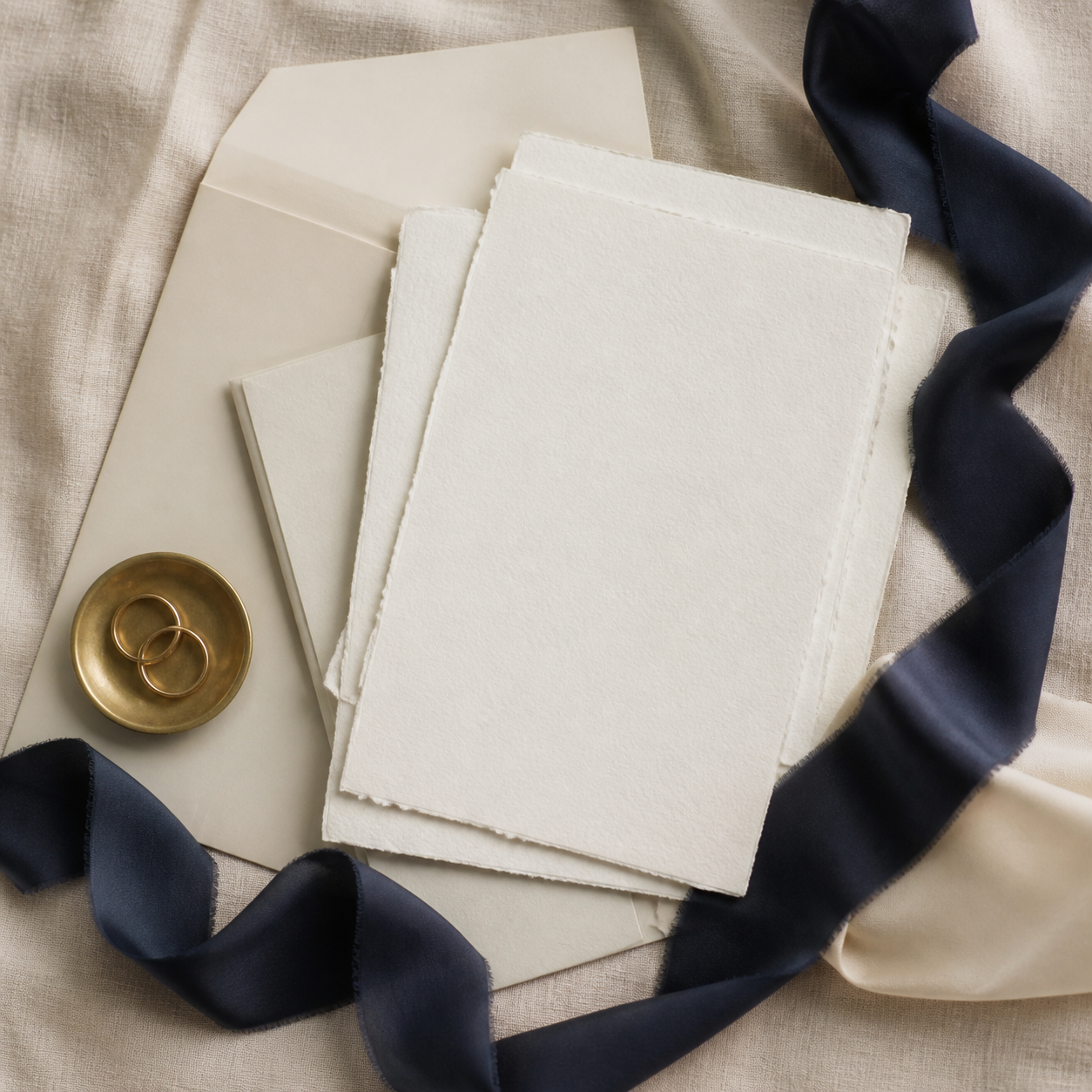 A formal wedding ceremony arranged before a pale stone manor